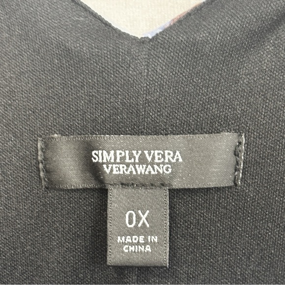 Simply Vera Wang Blue Multi Print Fairy Handkerchief Hem Midi Dress 0X - Picture 4 of 16